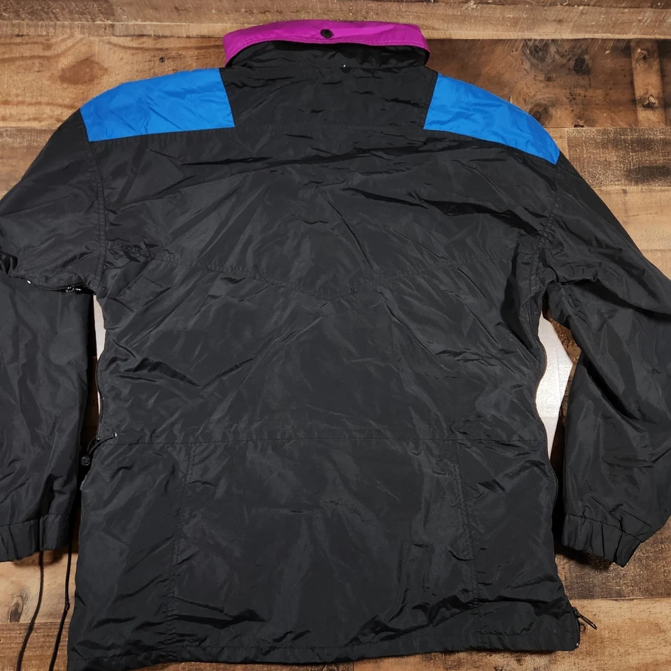 Chaqueta Columbia De Colección Para Hombres Grande Negra Ropa Deportiva Pullover Esquí Color Bloque Años 90 Foto 2 de 4