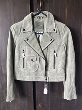 NWT BLANK NYC Moto Jacket Suede Leather Green Sage Size XS