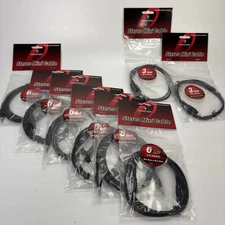 Pearstone Stereo Mini Male to Stereo Mini Male Cable (Black) 6' & 3' (Lot of 8)