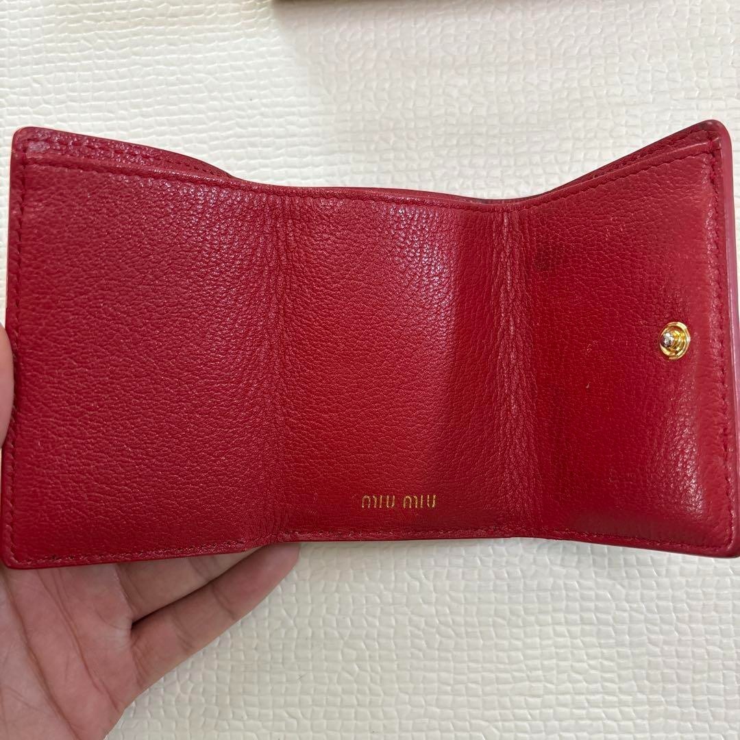 MIU MIU Compact mini Wallet Madras Love Letter Heart Black Coin