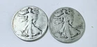 WALKING LIBERTY SILVER HALF DOLLAR LOT OF 2 - 90% SILVER - FREE SHIPPING #8480