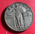 1927 US Standing Liberty SILVER Quarter! "Philadelphia" Mint! Very Fine! Coin!