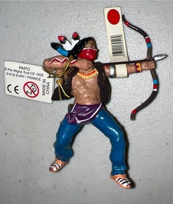 Papo Native American Indian Cherokee 2002 Bow & Arrow New w/tags Rare Retired