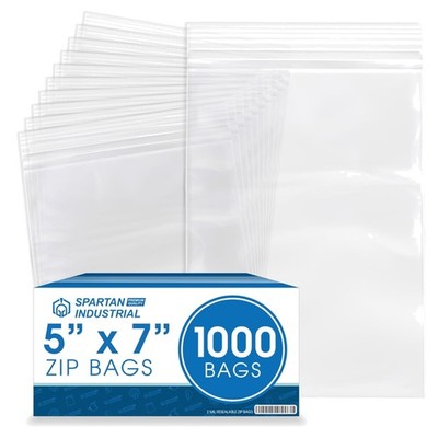 5  X 7  1000 Count Durable Airtight Resealable Zip Bags for Easy Storage