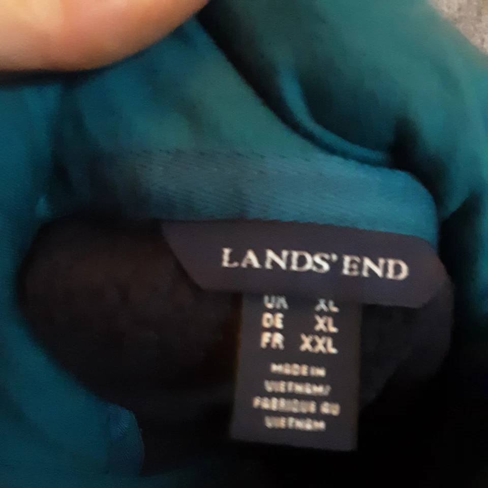 Lands End Navy Button Neck Fleecy Lined Jumper XL Ladies - Image 4 of 4