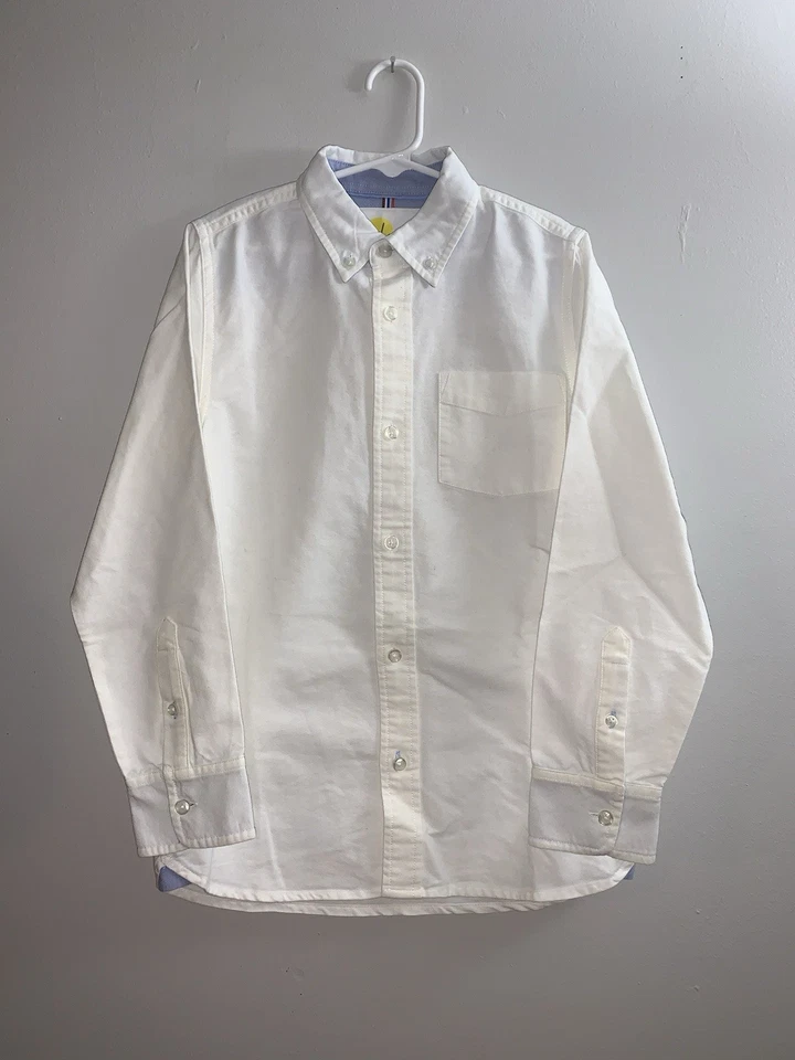 Camisa de vestir Mini Boden cuello abotonado algodón niños talla 9/10 años blanca Foto 2 de 4