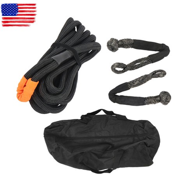 #ad Kinetic Recovery Tow Rope 34000Lbs 1in x 30ft Black with Soft Shackle for Truck $61.51