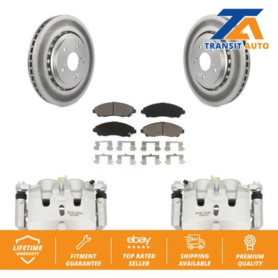 Front Disc Brake Caliper Coat Rotors And Ceramic Pad Kit For 2014-2016 Acura MDX