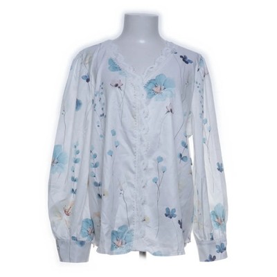 Bluse, Größe: 2XL, Weiß/Mehrfarbig, Blumen, Damen #pSQ