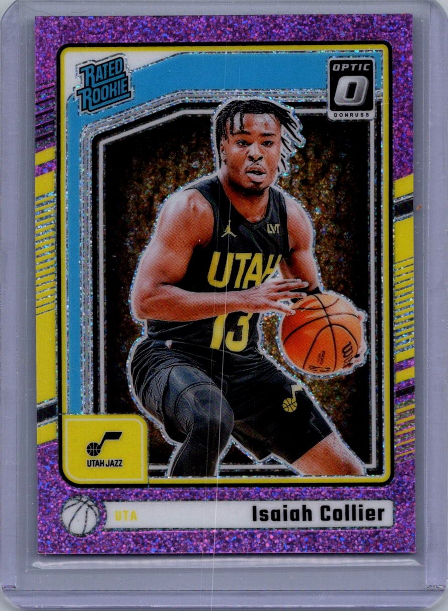 2024-25 Donruss Optic #295 Isaiah Collier Pink Glitter #/275