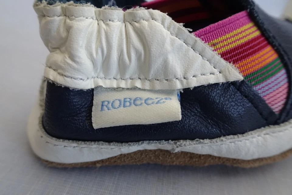 Robeez Bebé Cuna Adorables Zapatos Azul Cuero Mocasín Slipon Zapatilla 6 - 12 Meses Foto 4 de 4