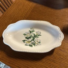 Crooksville China Dogwood small RELISH Serving Platter DISH White
