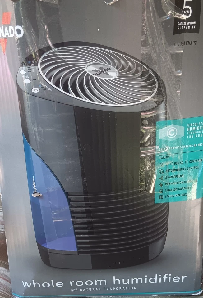 Humidificador evaporativo para toda la habitación Vornado Evap2 negro. Trabajo probado excelente. Foto 2 de 4