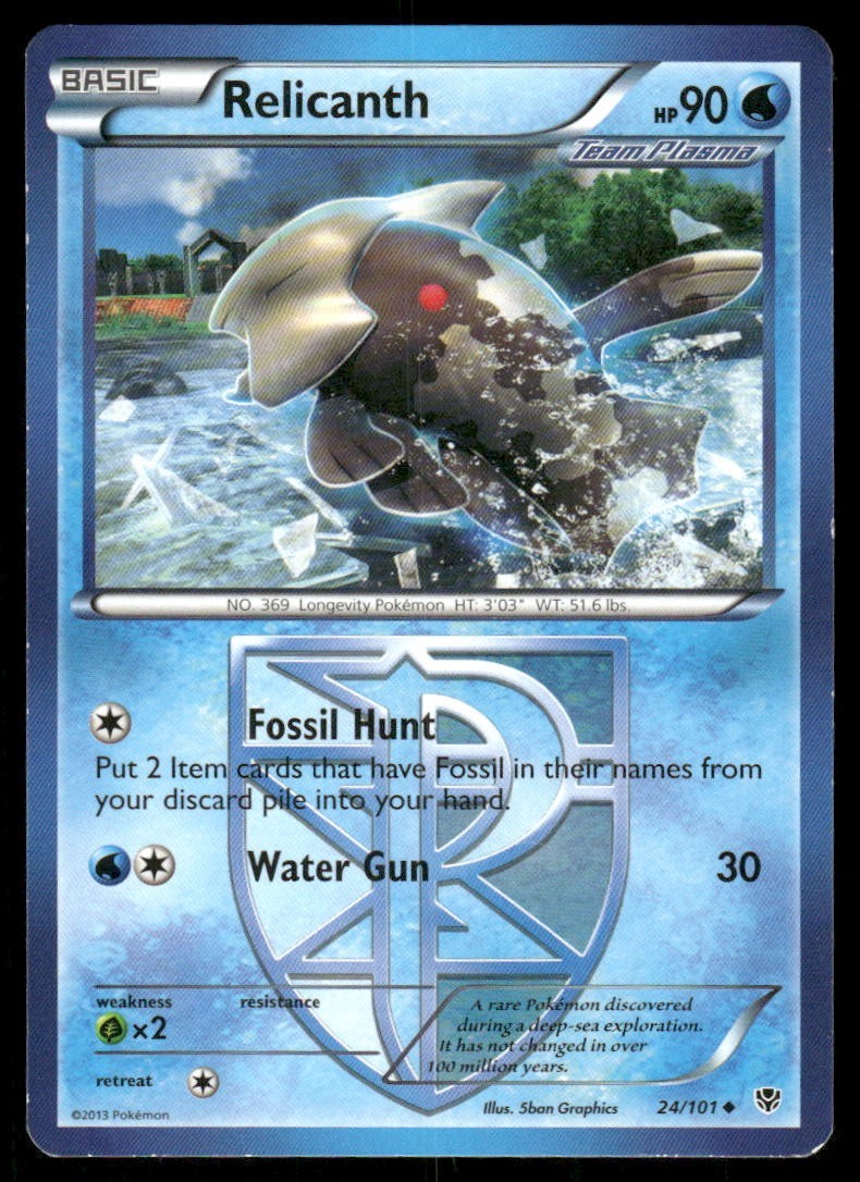 Pokemon Tcg Relicanth #24 Pokemon Plasma Blast MP