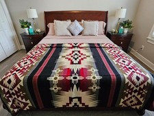 EXTRA LARGE, REVERSIBLE, ALPACA WOOL,MULTICOLOR BLANKET ECUADOR 74,8x91,33 in