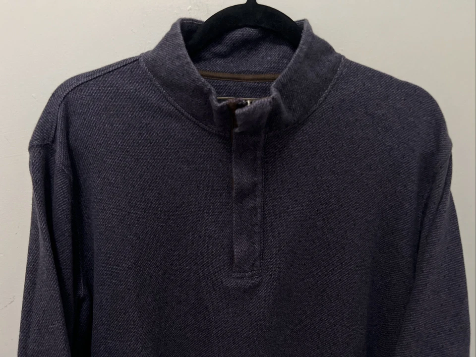 Suéter Jos A Bank Reserve 1/4 Cremallera Para Hombres Grande Púrpura Texturizado Codo Parches Foto 2 de 4