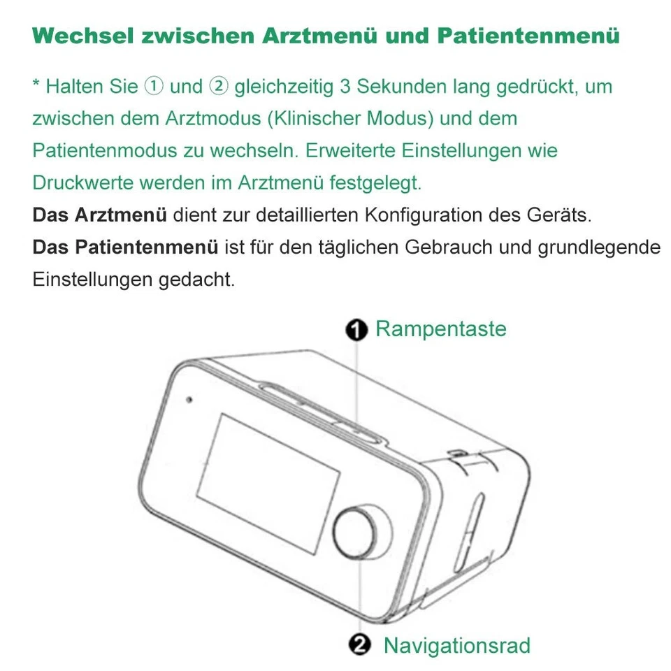2025 Brandneu Auto-CPAP Gerät Schlaftherapie CPAP Schlafapnoe Beatmungsgerät, DE - Bild 4 von 4