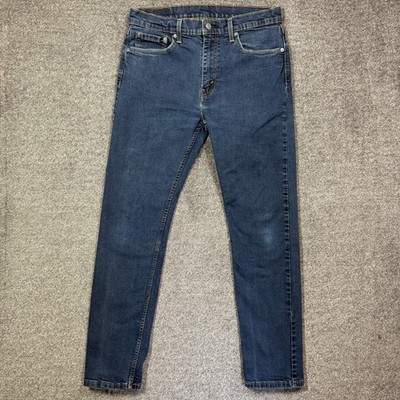 Levi's 502 Jeans Mens 33x34 Regular Taper Dark Wash Indigo Stretch Denim