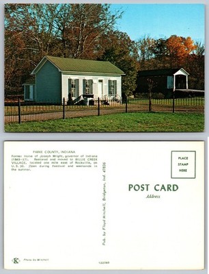 Former Home Joseph Wright Parke County Indiana Postcard
