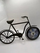 FIRST TIME & CO. DECORATIVE VINTAGE STYLE BIKE CLOCK WORKS! Cyclist Unique Gift