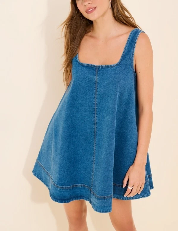 Anthropologie Denim Sleeveless Dresses for Women for sale