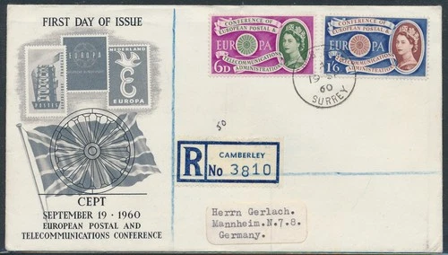 LS84381 Great Britain 1960 to Germany registered FDC used
