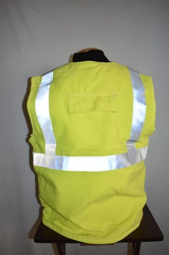 Bulwark Men's Flame Resistant Hi-Visibility Insulated Vest VMS4HV NWT image 3