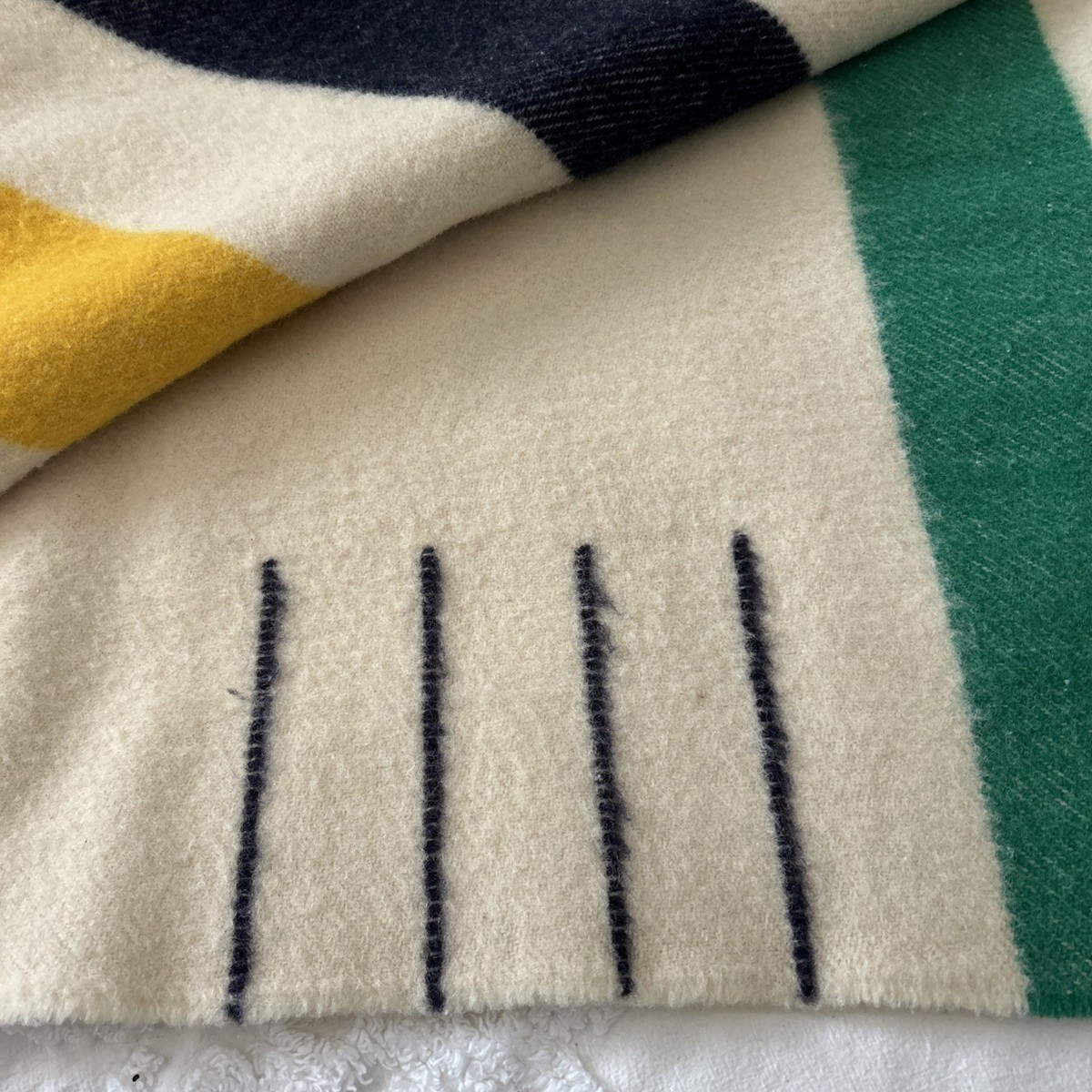 Hudson Bay Company Orange Label 4 Point Wool Blanket 89” X 75
