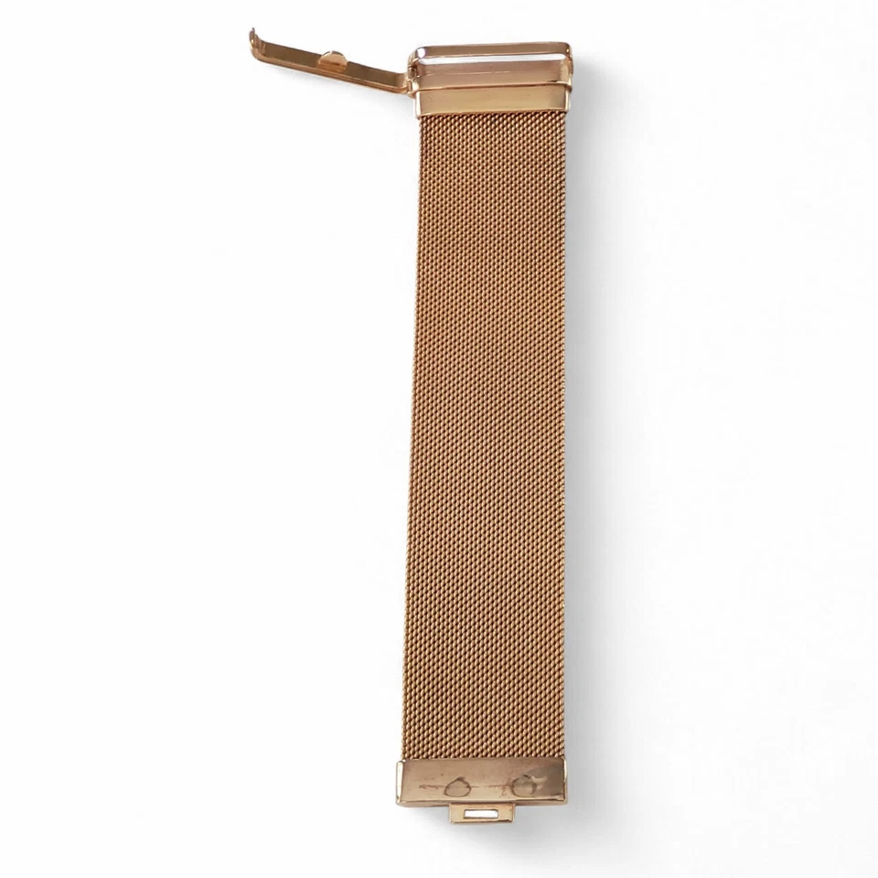 Brazalete de malla vintage Milor Italia bronce ancho tono oro rosa 71/4" Foto 4 de 4