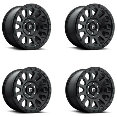 Set 4 17'' Fuel D579 Vector 17x9 6x135 Matte Black Wheels -12mm Lifted Rims