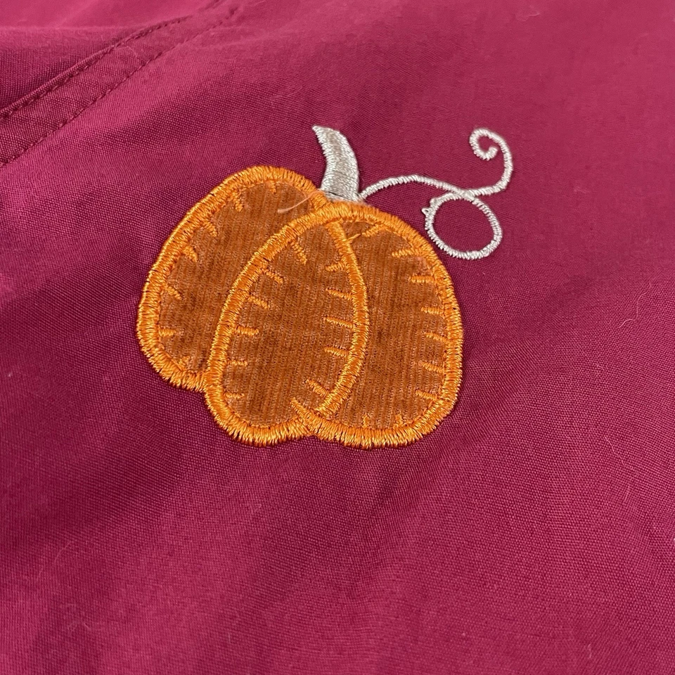 Camisa Bobbie Brooks Mujer 22/24 Botones Bordadas Hojas Otoño Calabaza 298 Foto 4 de 4