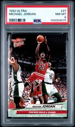 1992 Fleer Ultra Michael Jordan PSA 8 ! #27 MVP / Finals Chicago Bulls