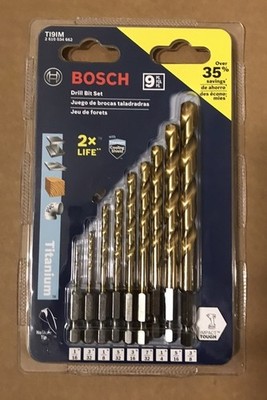 Bosch Titanium 9 Pc Drill Bit Set   (TI9IM)
