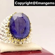 Blue Sapphire Ring from Ceylon in 925 Sterling Silver - Xmas Sapphire Gift