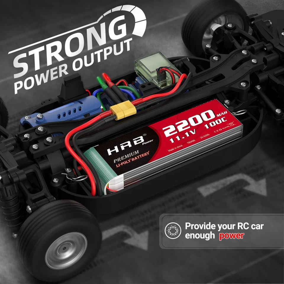 2X 100C 11.1V 3S 2200mAh Lipo Akku mit XT60 für Heli Aeroplane Jet RC Car Boat - Bild 3 von 4