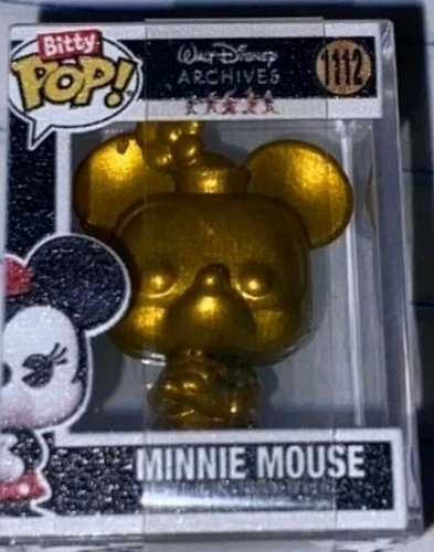 Funko Bitty Pop Disney Minnie Mouse Gold Figure Rare 1/32