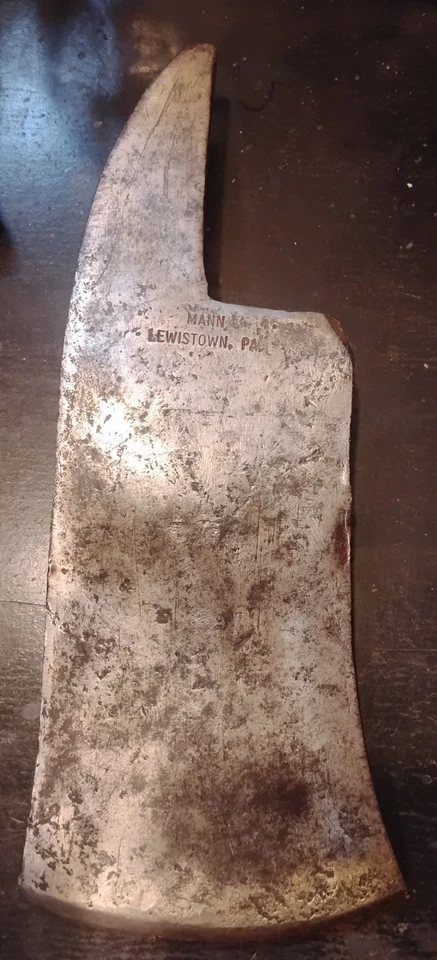 Hacha de bomberos Mann Lewiston PA estampada de colección + ¡5 libras!!¡SOLO CABEZA DE HACHA!! Foto 3 de 3
