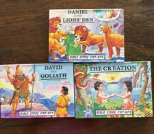 Daniel In The Lions Den-David & Goliath-The Creation- 3 Children's Pop-Up Books 