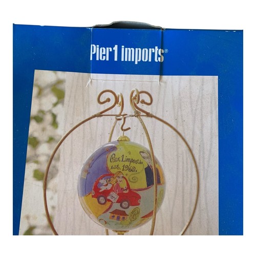 Pier 1 One Imports Gold Tone Metal Christmas Ornament Holder Stand Display - Picture 8 of 14