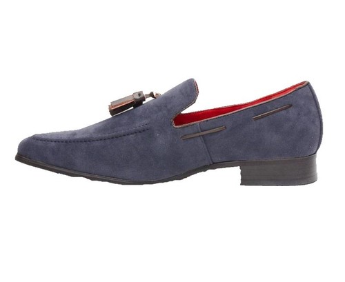 Mocasines formales forrados de cuero de gamuza para hombre sin cordones para conducir zapatos de boda Reino Unido 7-12 - Imagen 5 de 7