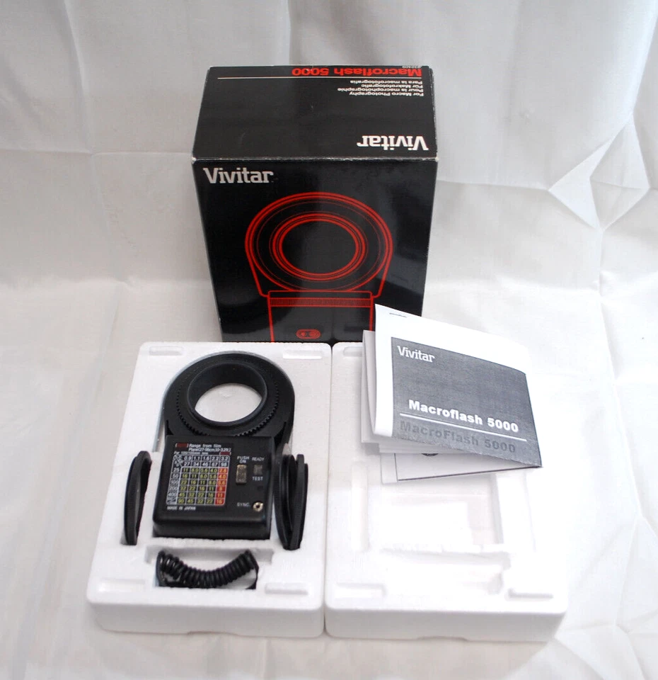 Vivitar Macroflash 5000 Ring Flash with Cable and 49, 52 & 55mm Rings   T1628 - Image 2 of 4