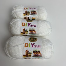 Lion Brand DIYarn White Lot Of 3 Skeins Knitting Turkey Craft NWOT