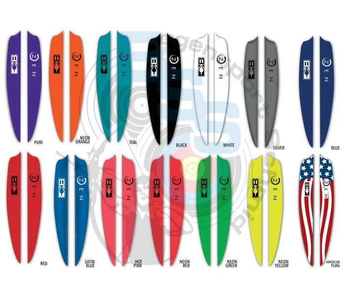 Bohning Vane Zen 4" Befiederung 12 Stück Federn Kunststofffedern Bogenschießen