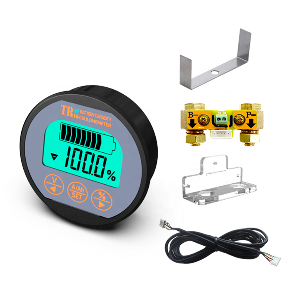 Monitor Batteria 4-in-1 DC - Misura SOC, AH, Volt, Amp Fino A 80V 350A, Precisione ±1%