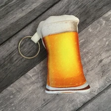 New Handmade Beer Mug Keychain Gift Glass Shaped Plush 3"