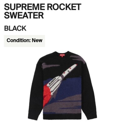 Size L - Supreme Rocket Sweater (FW22)(Black) | eBay