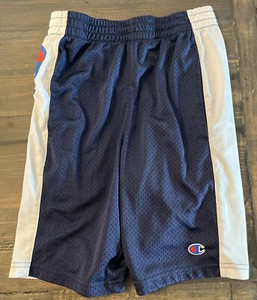 Boys Champion Mesh Athletic Shorts, Size Medium, Navy / White