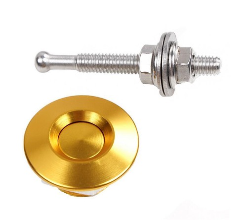 2PCS 30MM Car Bonnet Hood Pin Lock Clip Push Button Kit Quick Release Latch Gold - Picture 5 of 6