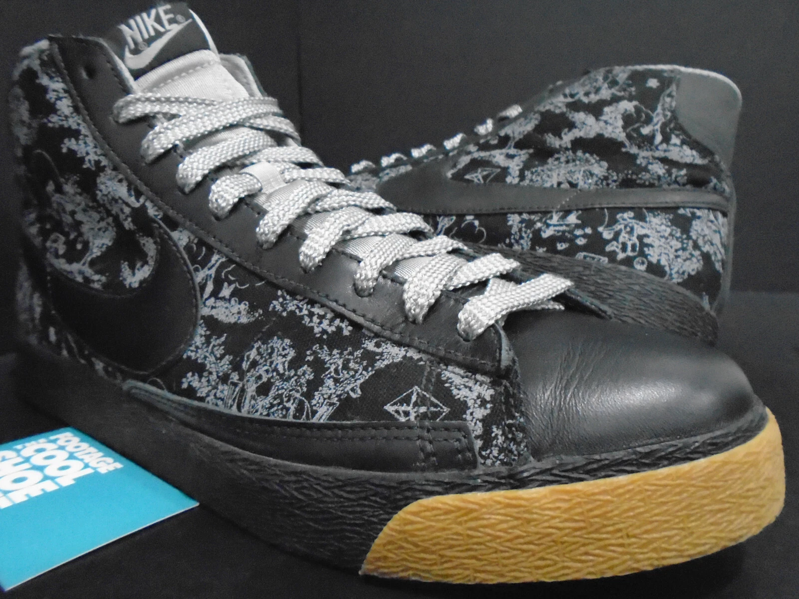 NIKE DARK BLAZER MID 73 CITY PARK PACK 2005 NERO GRIGIO GOMMA SUPREME 306972 003 11