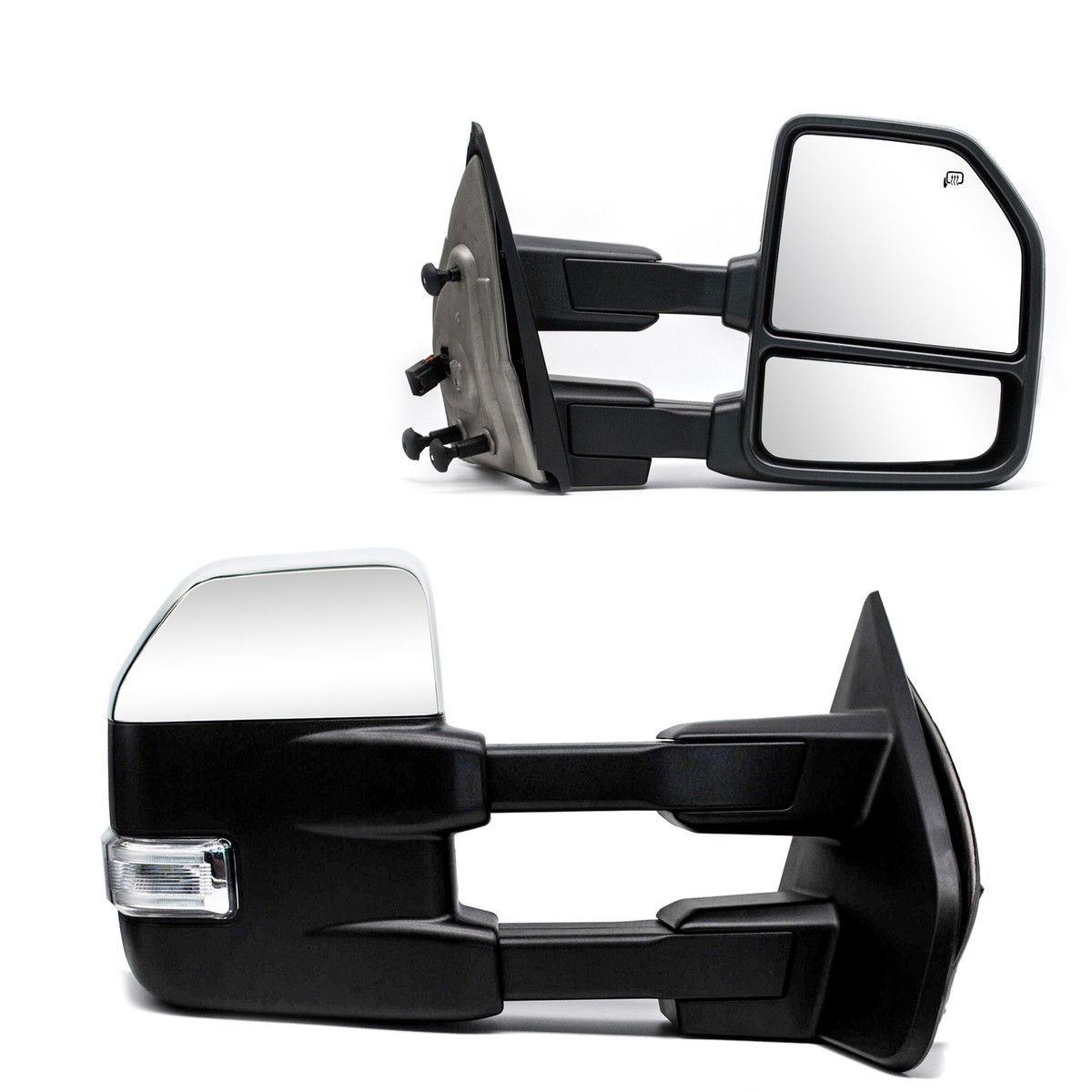 Ford F150 Towing Mirror - Passenger Side Manual - Fits 2004-2014 Models - Power Heated With Turn Signal & Puddle Light